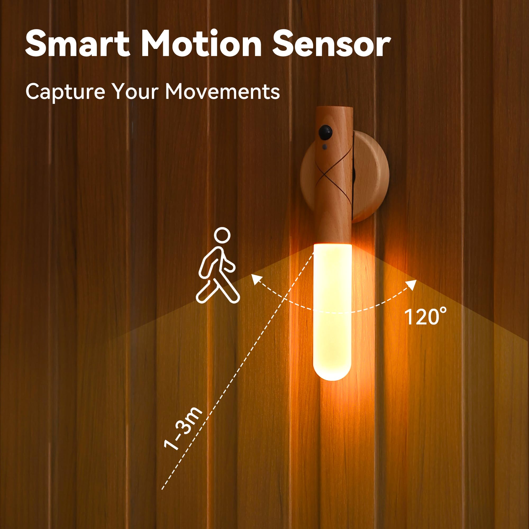 Rechargeable Motion Sensor Night Light | Magnetic LED Wall Sconce Wireless Motion