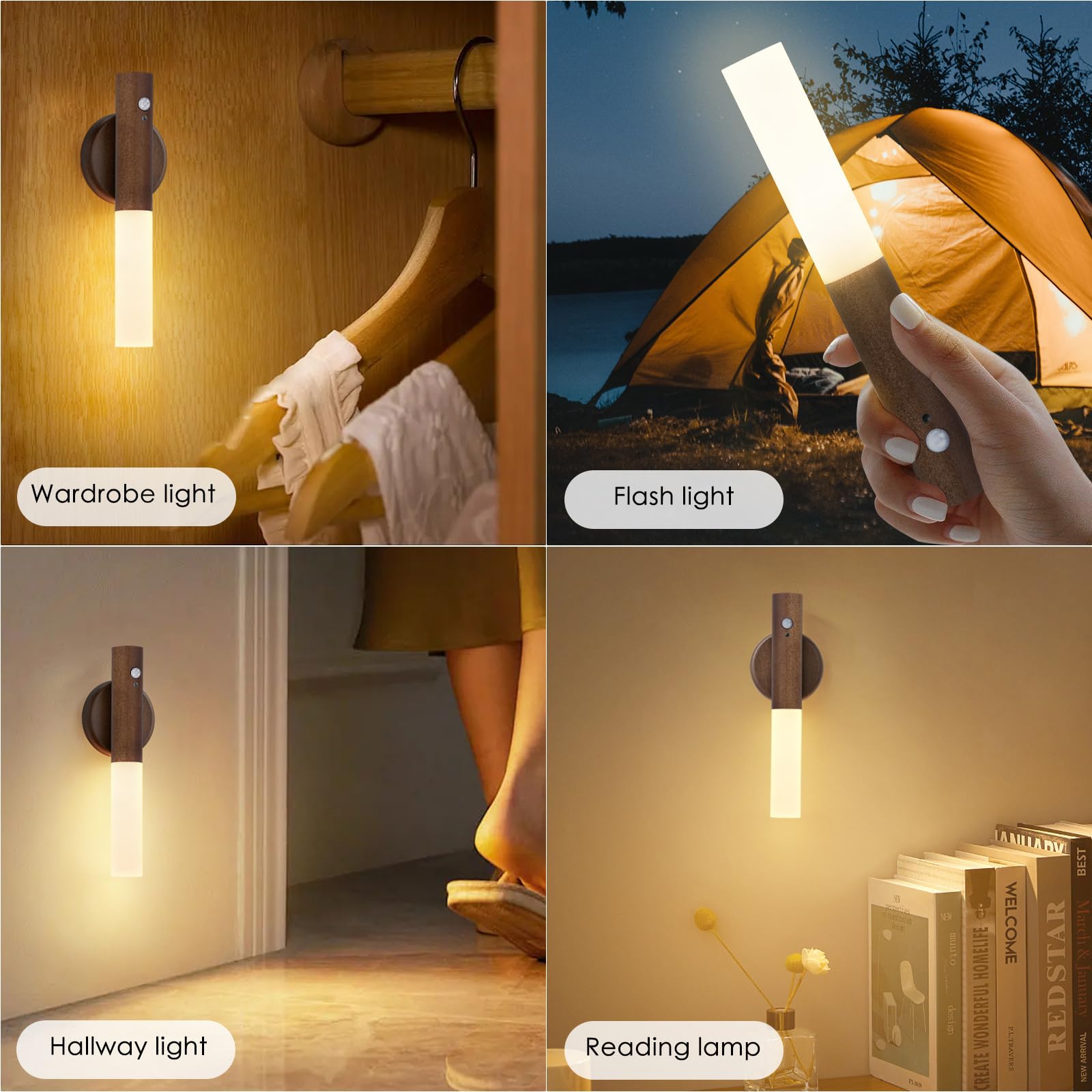 Rechargeable Motion Sensor Night Light | Magnetic LED Wall Sconce Wireless Motion