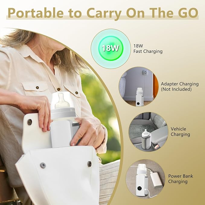 Portable Baby Milk Warmer Bottle For Travel On The Go | Rechargeable