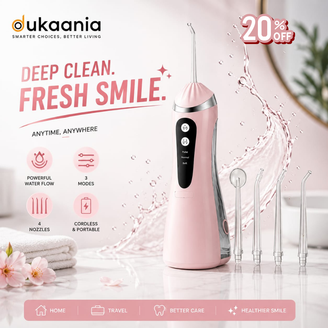 Electric Water Flosser, Cordless Portable Oral Irrigator, with 3 Modes And 4 Nozzles, Power Dental Flossers for Home Oral Care