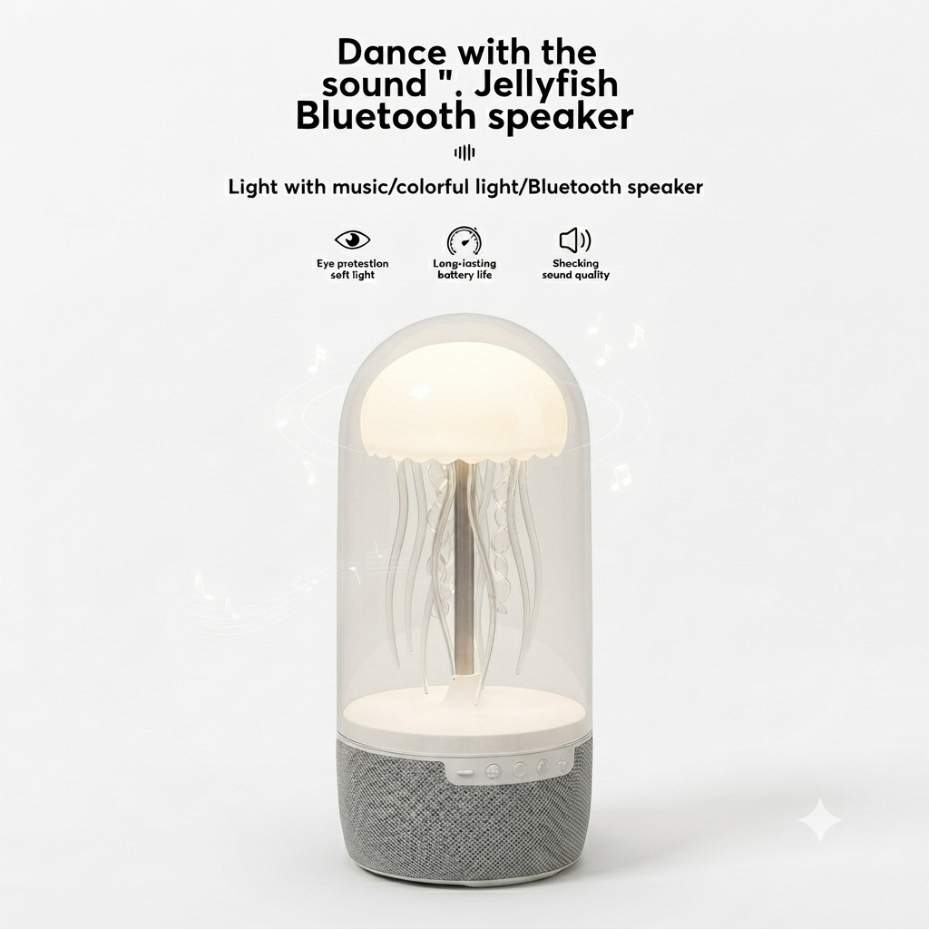 Colorful Jellyfish Lamp Bluetooth Speaker HiFi Stereo 1800mAh Sports Jellyfish Speaker with Lights