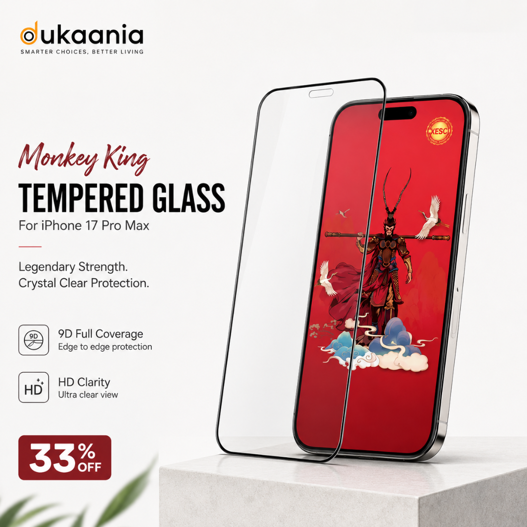 Monkey King Curve Edge HD Clear Tempered Glass For iPhone 17 Pro Max
